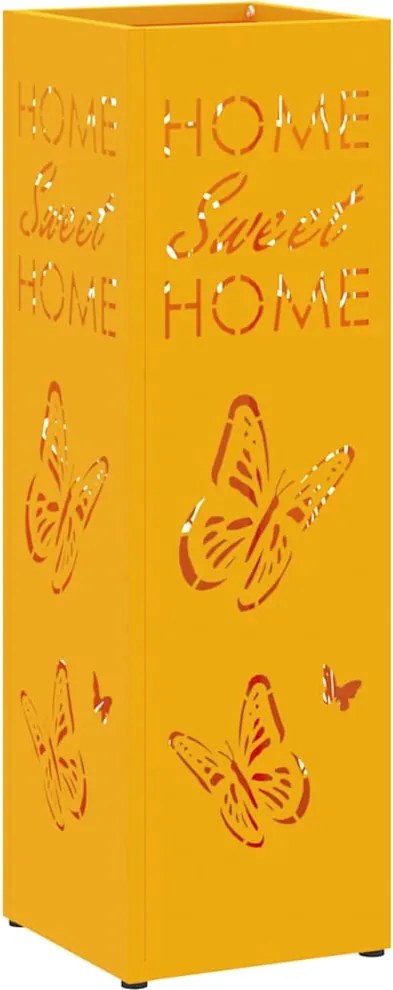 vidaXL Suport pentru umbrele Muștar 15,5 x 15,5 x 49 cm Metal