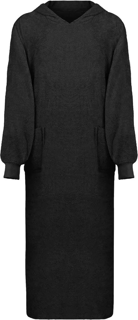 vidaXL Hanorac pătură KINN Negru XXL Bumbac