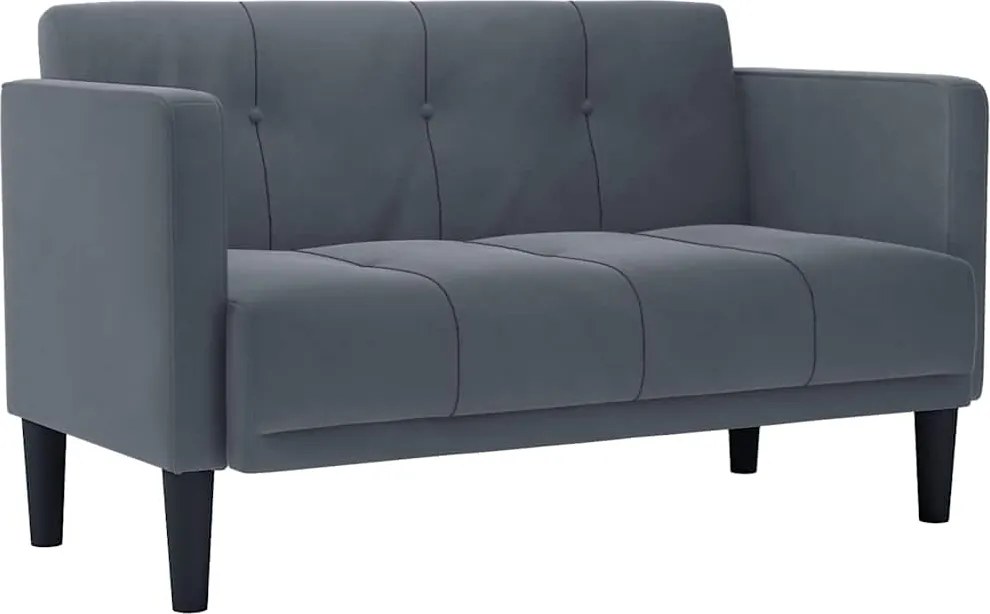 vidaXL Canapea loveseat, gri închis, 111 cm, catifea