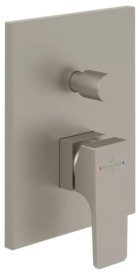 Baterie cada-dus incastrata Villeroy&Boch Architectura Square nichel periat fara corp ingropat