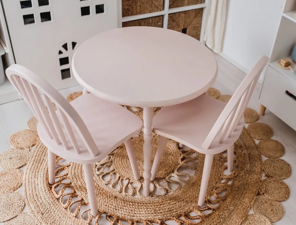 Set masa si scaune pentru copii Nordic roz