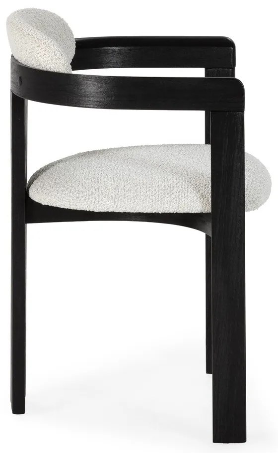 Set de scaune de sufragerie alb/negru cu cotiere 2 buc. tapițat Eiden – MOME