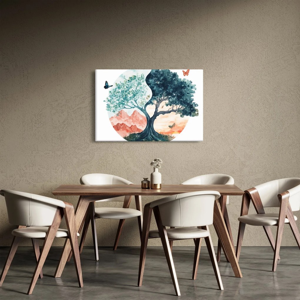 Tablou – Arbore acvarelă plin de viață (90x60 cm)