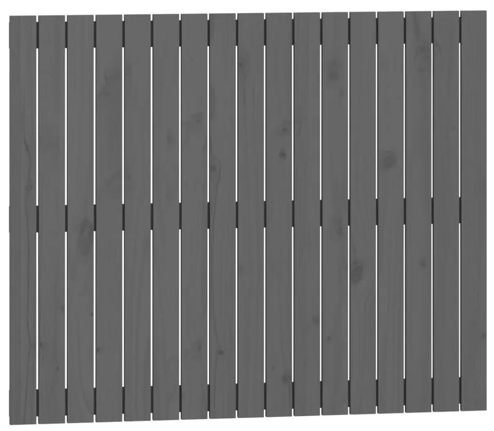 824875 vidaXL Tăblie de pat pentru perete, gri, 108x3x90 cm, lemn masiv pin