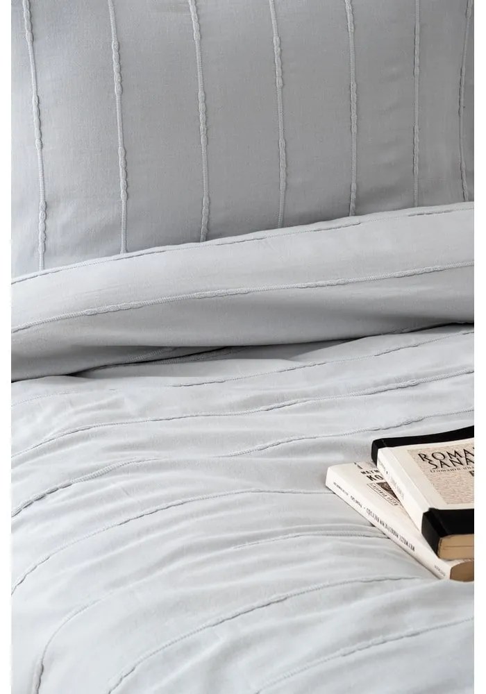 Set cuvertură și fețe de pernă gri din bumbac 210x220 cm Sedef – Mijolnir