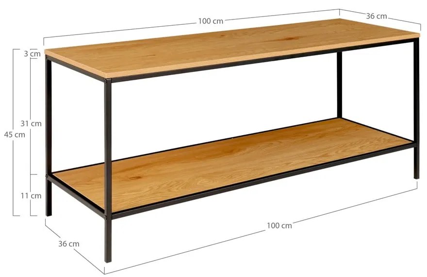Comodă TV cu aspect de lemn de stejar 36x45 cm Vita - House Nordic