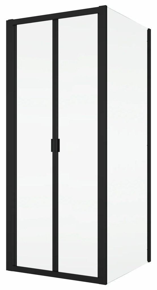 Cabina de dus 80x80 cm, cu usa pliabila culisanta, negru mat, Ronal Divera 800 mm, 800 mm, Negru mat
