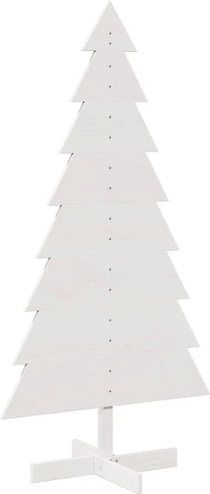 vidaXL Brad de Crăciun decorativ, alb, 150 cm, lemn de pin masiv