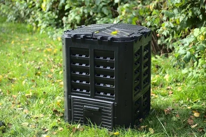 Composter de plastic pentru grădină, negru, 360 l
