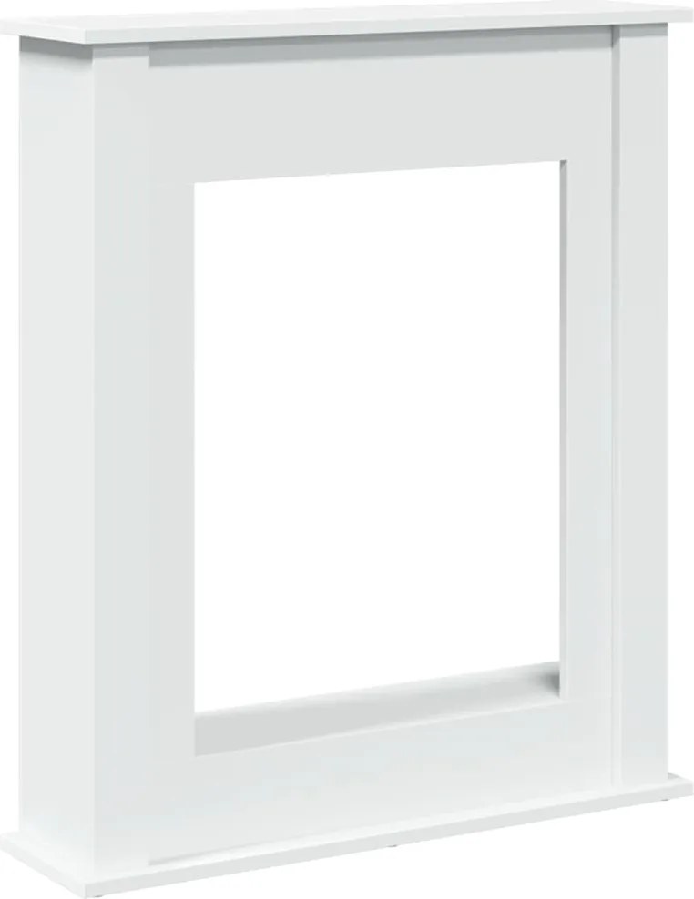 vidaXL Mască de șemineu, alb, 75x20x87,5 cm, lemn prelucrat