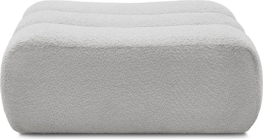 Taburet gri deschis cu tapițerie din țesătură bouclé Azra – Bobochic Paris