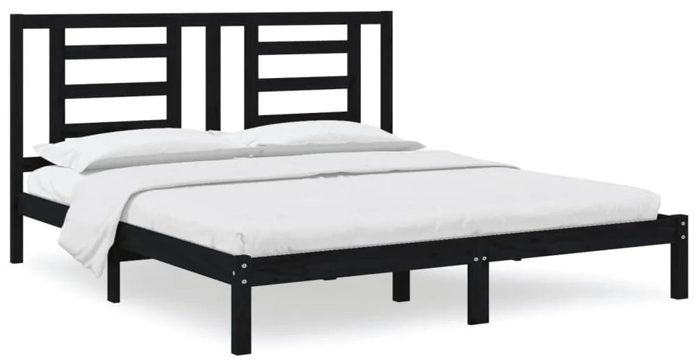 3104367 vidaXL Cadru de pat Super King, negru, 180x200 cm, lemn masiv