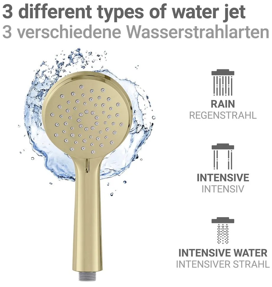 Set de duș auriu mat din oțel inoxidabil 101 cm Young Line – Wenko