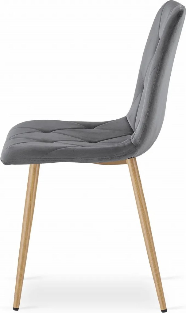 OFERTA Scaun de masa din catifea gri inchis LIBRA II. calitate standard