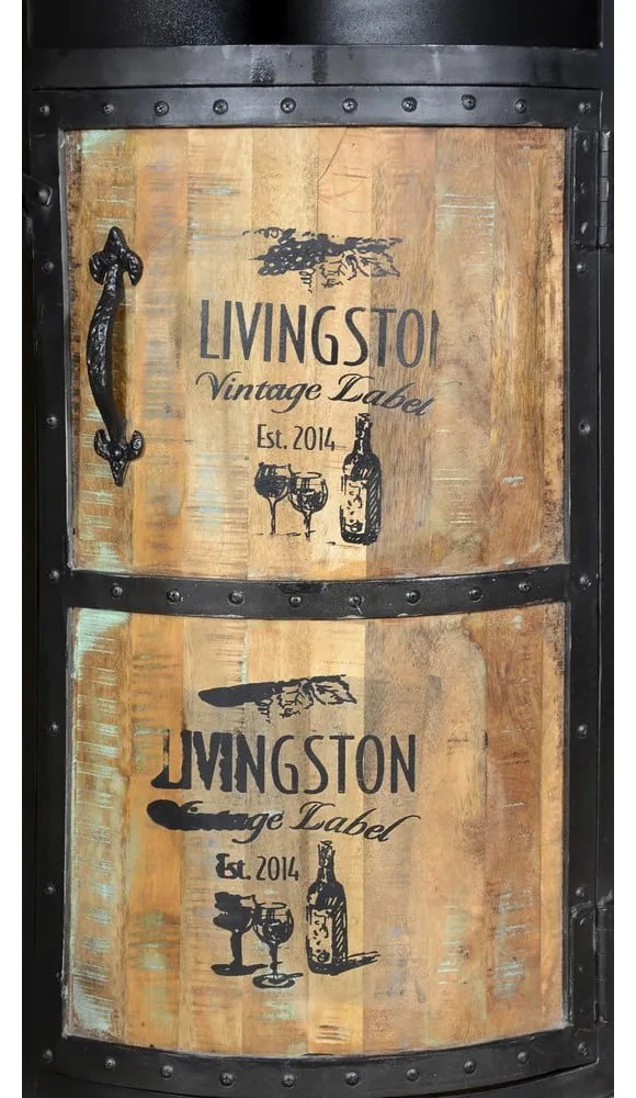 Dulap vinotecă negru din metal număr sticle 9, 60x115 cm Luni – Interia Home &amp; Living