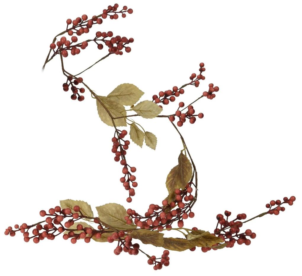 Ghirlanda decorativa cu frunze Red Berries 150 cm