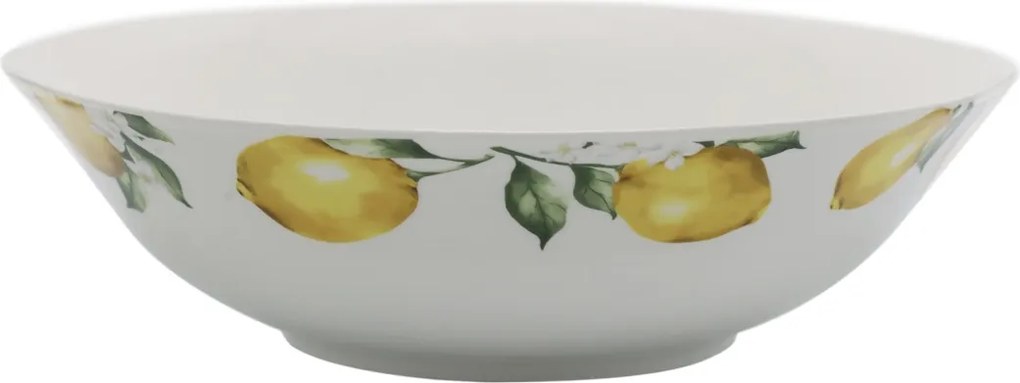 Bol din porțelan alb cu motiv lămâi, 7x24 cm, „Maison Citron"