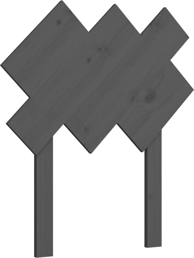 vidaXL Tăblie de pat, gri, 72,5x3x81 cm, lemn masiv de pin