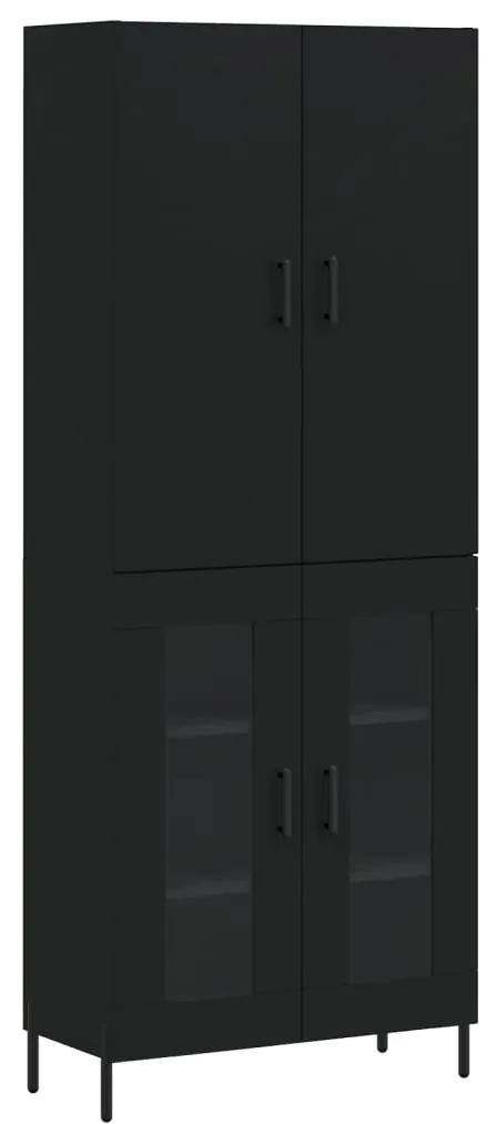 3195740 vidaXL Dulap înalt, negru, 69,5x34x180 cm, lemn compozit
