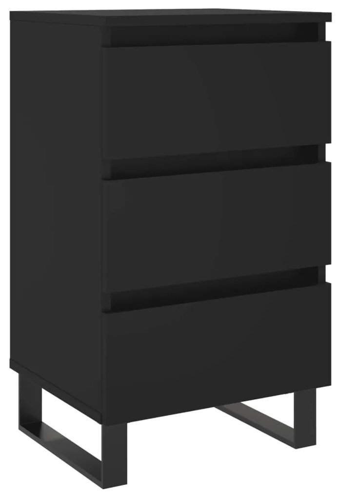 826942 vidaXL Noptieră, negru, 40x35x69 cm, lemn compozit