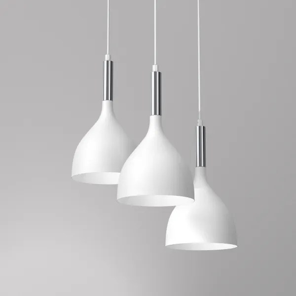 Lustră pe cablu NOAK 3xE27/60W/230V albă/aurie