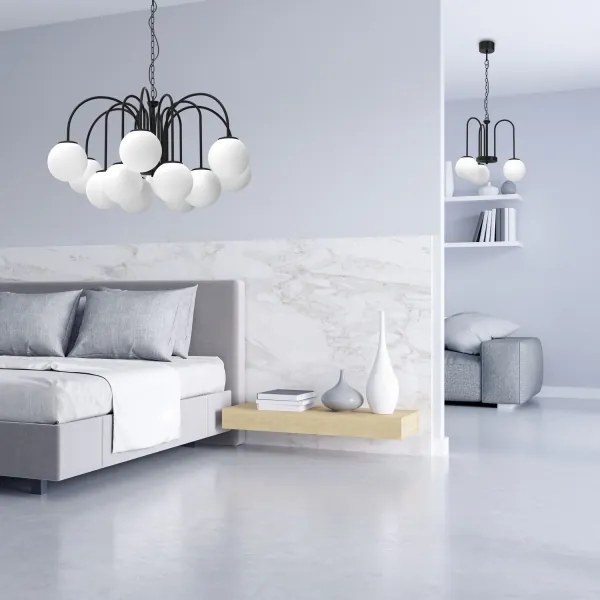 Lustră pe lanț CAMBRIDGE 12xE14/60W/230V neagră