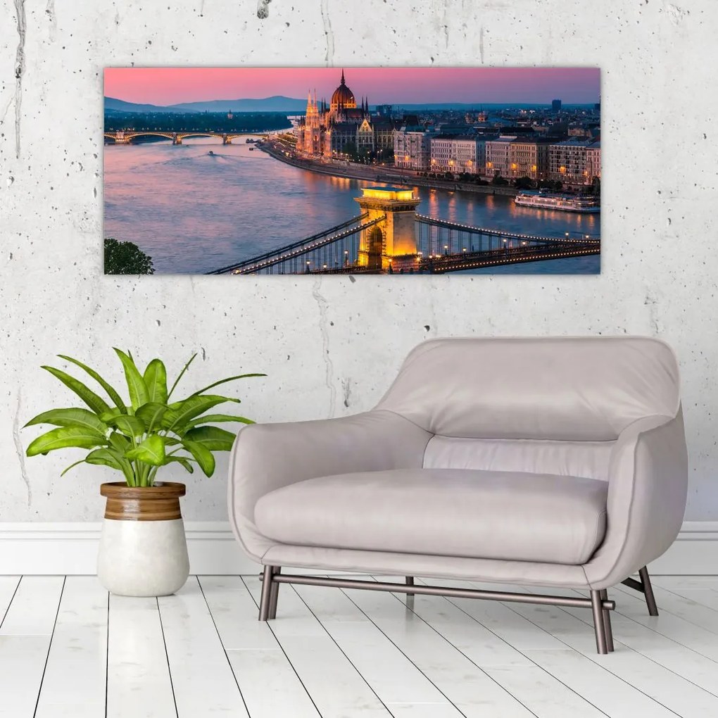 Tablou - Panorama orașului Budapesta, Ungaria (120x50 cm)