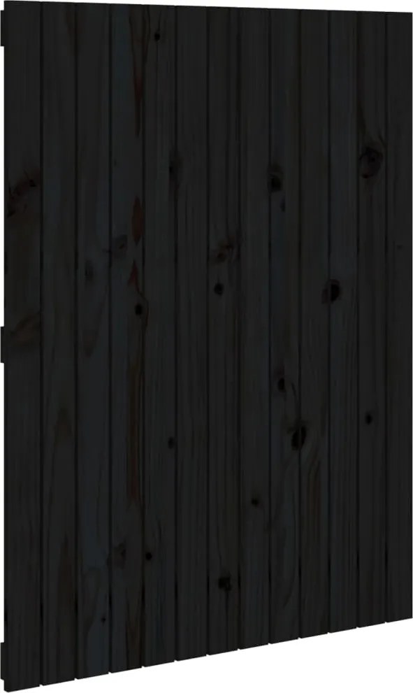 vidaXL Tăblie de pat pentru perete, negru 82,5x3x110 cm lemn masiv pin