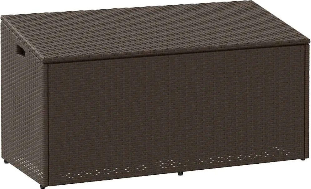 vidaXL Cutie de depozitare de grădină maro 110x50x58 cm polirattan