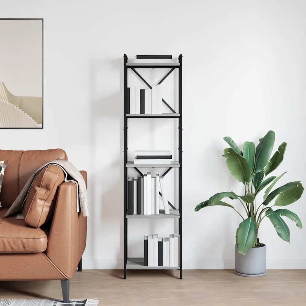 vidaXL Bibliotecă sonoma gri 40 x 30 x 153 cm Lemn compozit