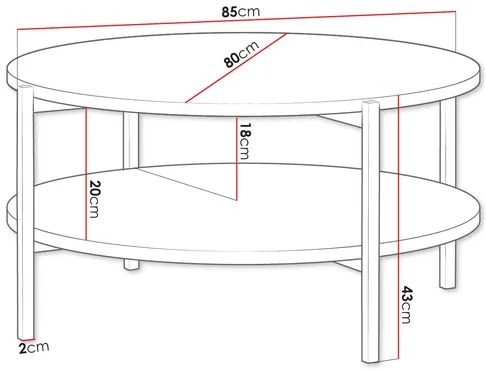 Măsuță de cafea Batasa B 02 (Negru + lucios Alb) . 1103703