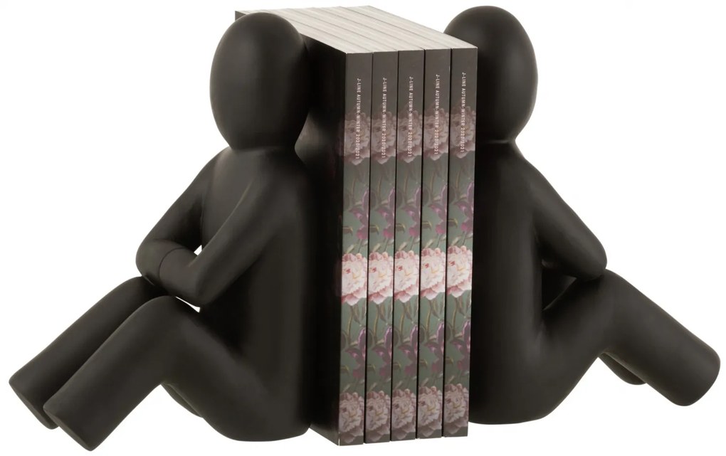 Set 2 suporturi pentru carti Maurice, Rasina, Negru, 30x9x23 cm