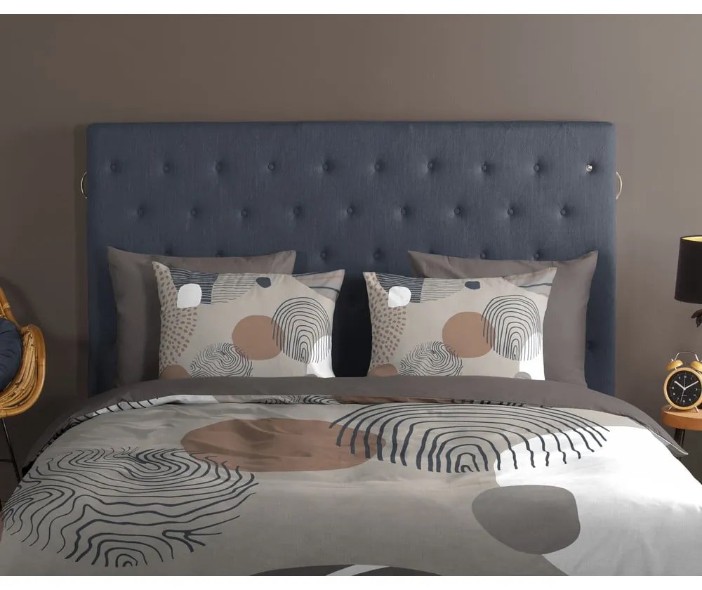 Lenjerie de pat gri din bumbac pentru pat de o persoană, extinsă 140x220 cm Hendrik – Good Morning