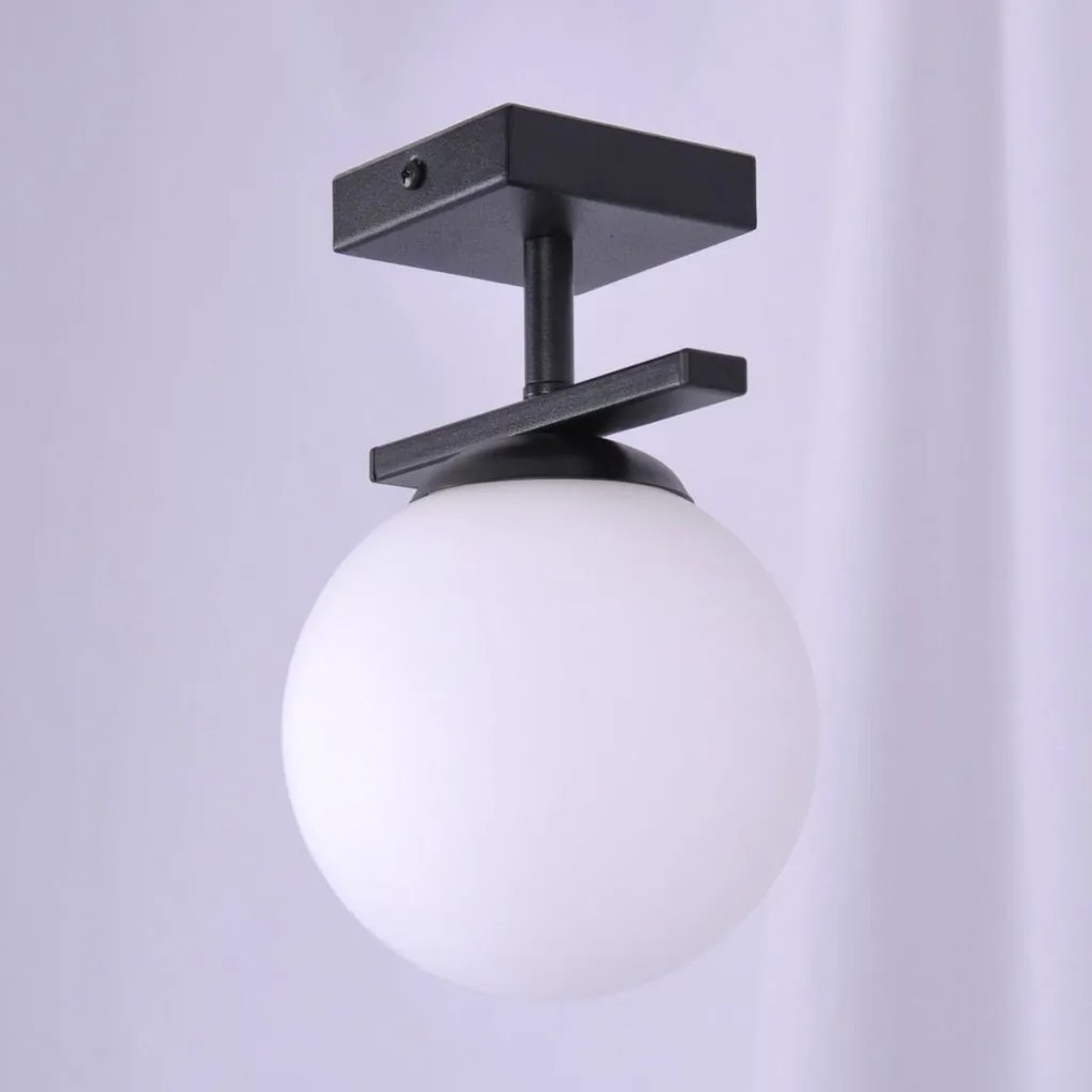 Plafoniera Moderna, 1xE14, Negru, Globe