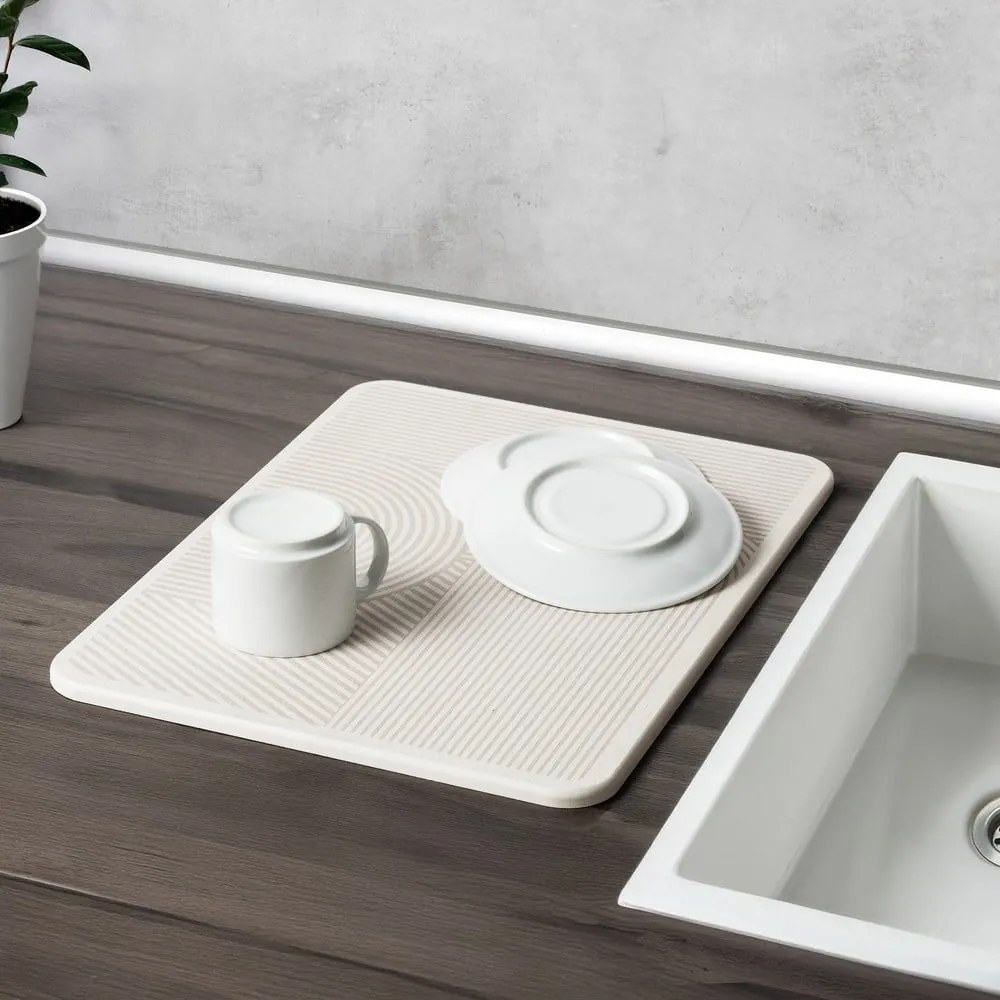 Scurgător de vase bej din diatomit 40x30 cm Damon – Wenko