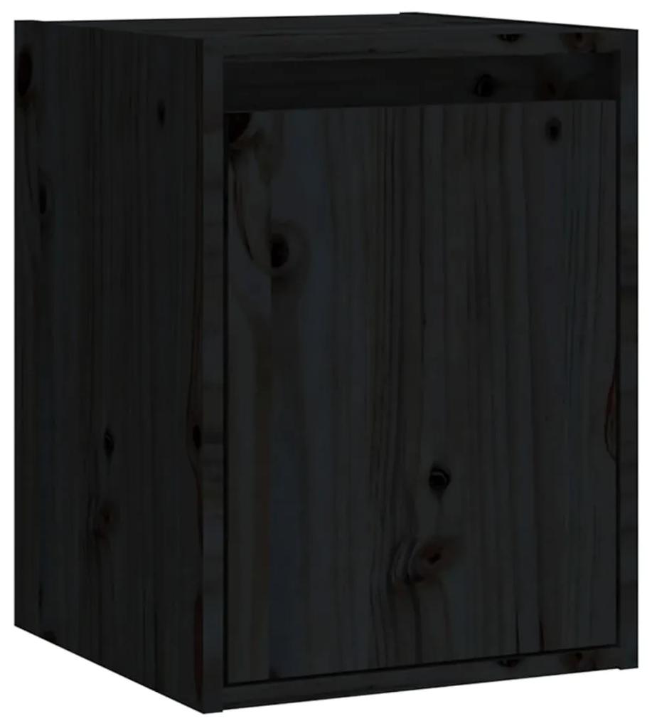 813483 vidaXL Dulap de perete, negru, 30x30x40 cm, lemn masiv de pin