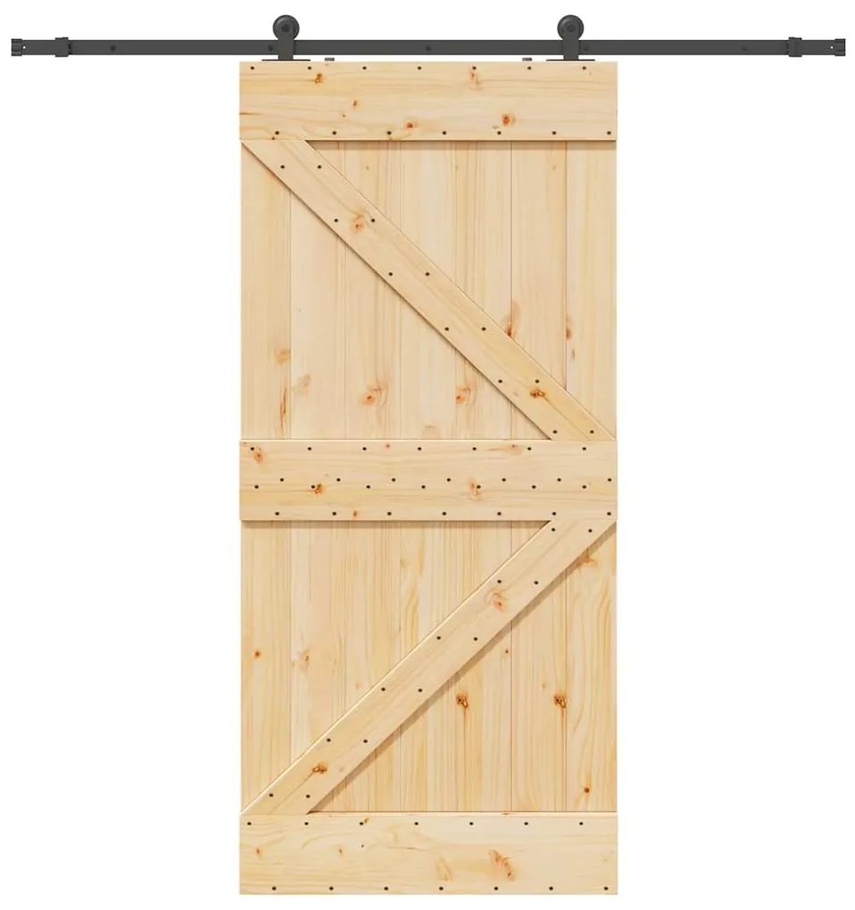 vidaXL Ușă glisantă cu set feronerie, 90x210 cm, lemn masiv de pin