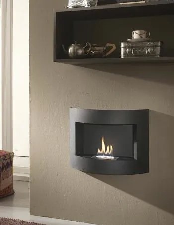 STONES Șemineu bio montat pe perete 15.5cm X 63cm H. 45cm | Aosom Romania