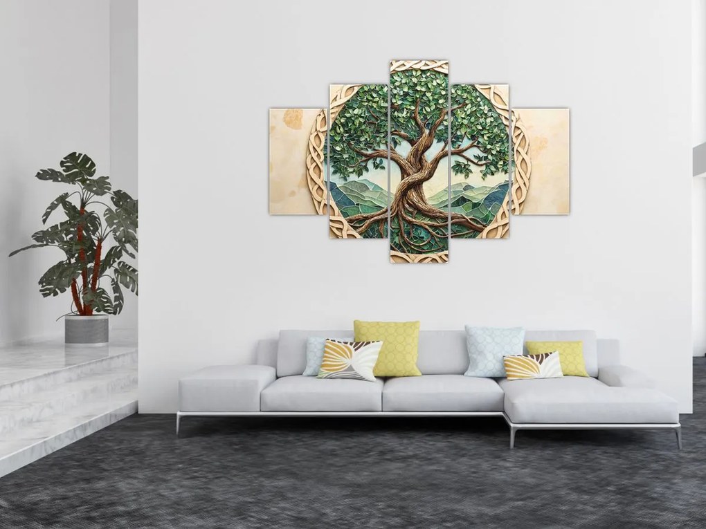 Tablou – Arborele vieții împletit (150x105 cm)