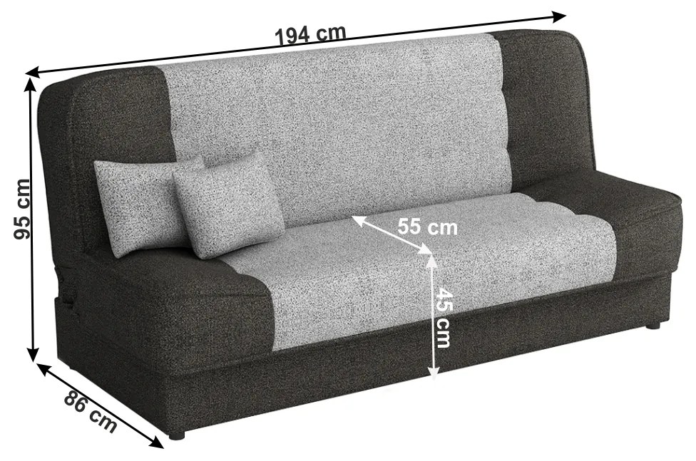 Canapea extensibila, turcoaz/negru, ASIA NEW Canapea extensibila, maro/maro deschis, ASIA NEW