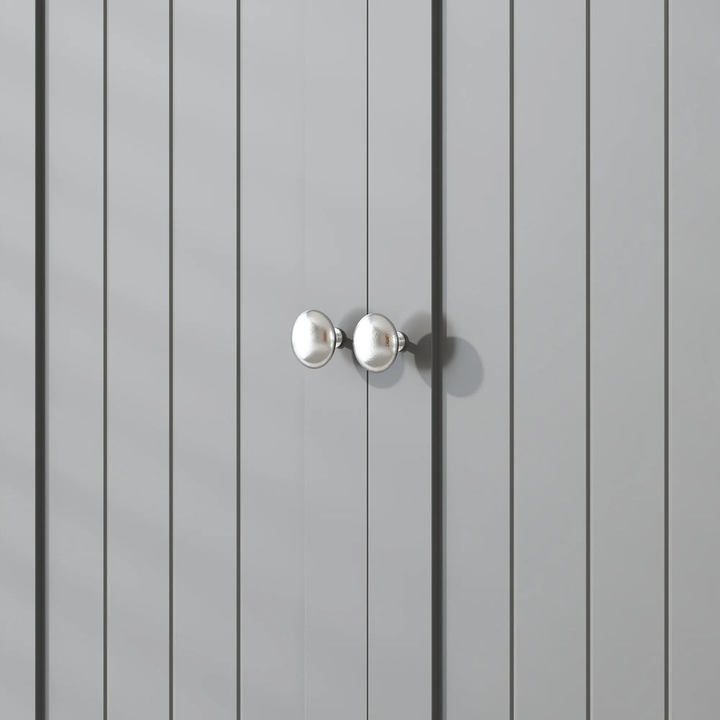 HOMCOM Mobilier de baie cu sertar, dulap cu uși, raft reglabil, 60 x 30 x 160 cm, gri | Aosom Romania