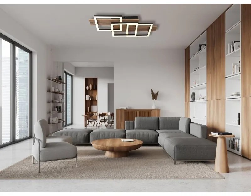 Plafoniera LED design slim JEFFRY aspect lemn 67350-24 GL