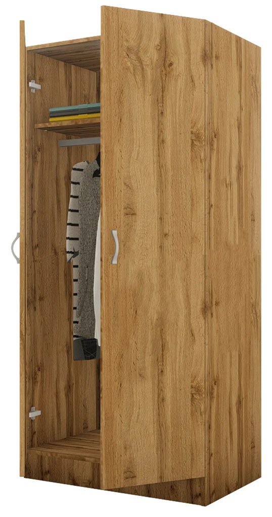 Dulap haaus Remi, 2 Usi, Stejar Wotan, 80 x 51 x 170 cm