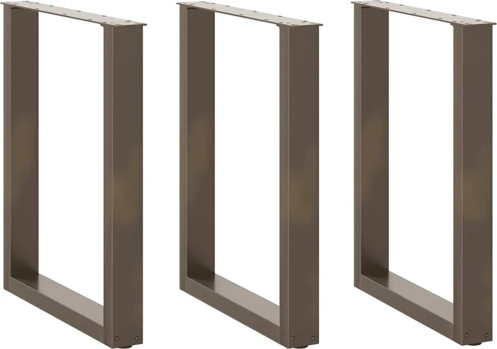 vidaXL Picioare de masă în formă de U, 3 buc., oțel natural, 70x(72-73) cm