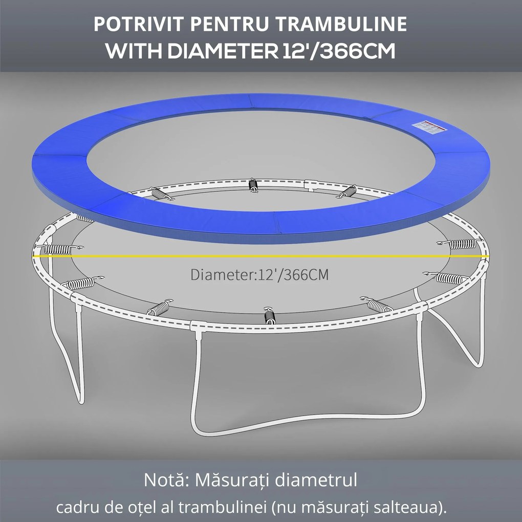 HOMCOM Protecție Margine pentru Trambulină, Ø366x1.5 cm, Albastru | Aosom Romania