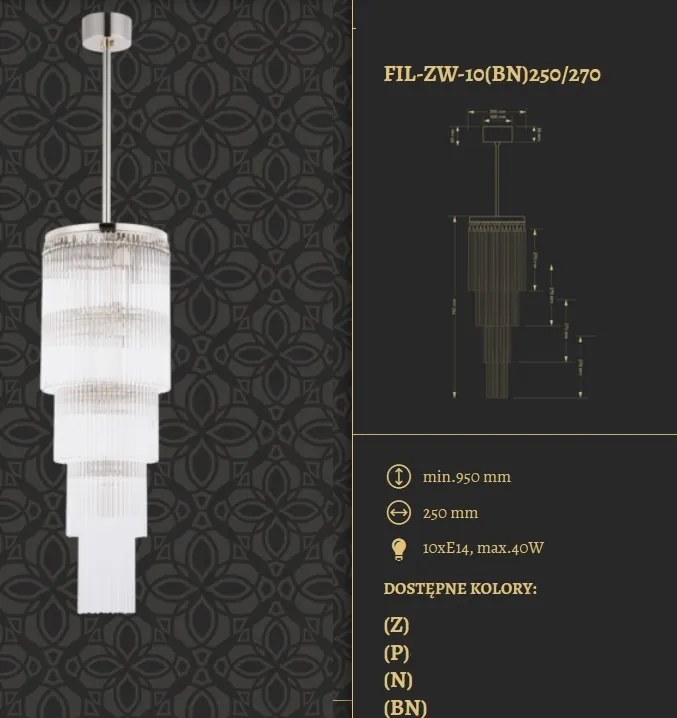 Lustra design LUX diametru 25cm din alama decorata cu sticla Filago