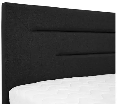 Pat matrimonial 180 cm Telosa New (Gri deschis + Negru) (cu somieră). Promo -17%. 1104414