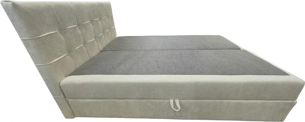 Pat tapițat boxspring DIRELIS VIBE 160x200 cm crem Saltea: Saltea cu arcuri Bonell
