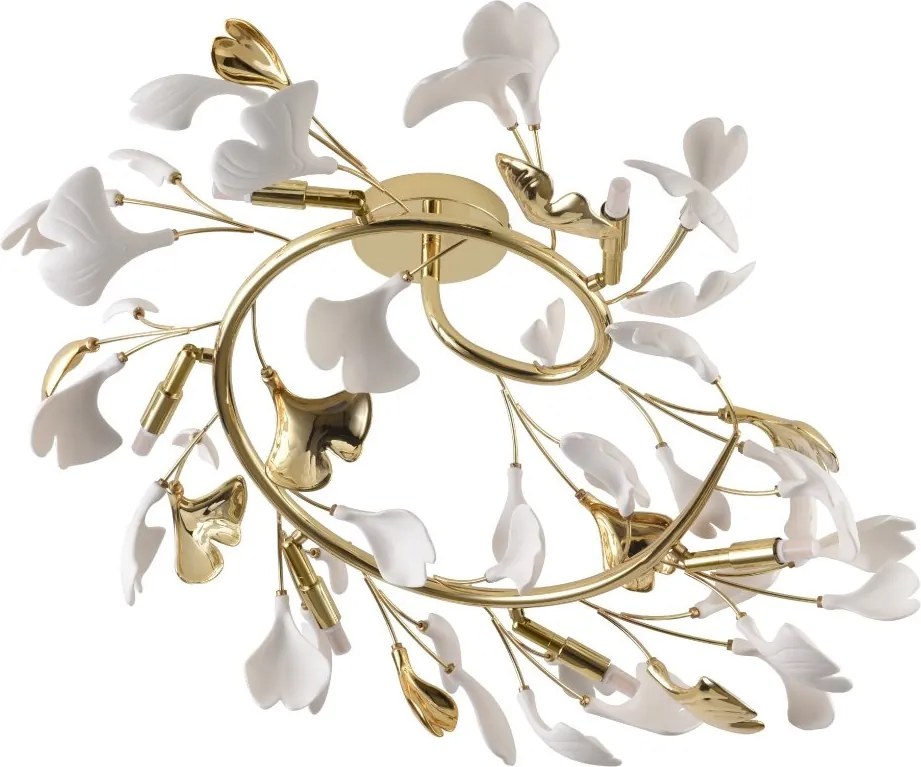 Lustra aplicata cu elemente decorative ceramice albe LEAF