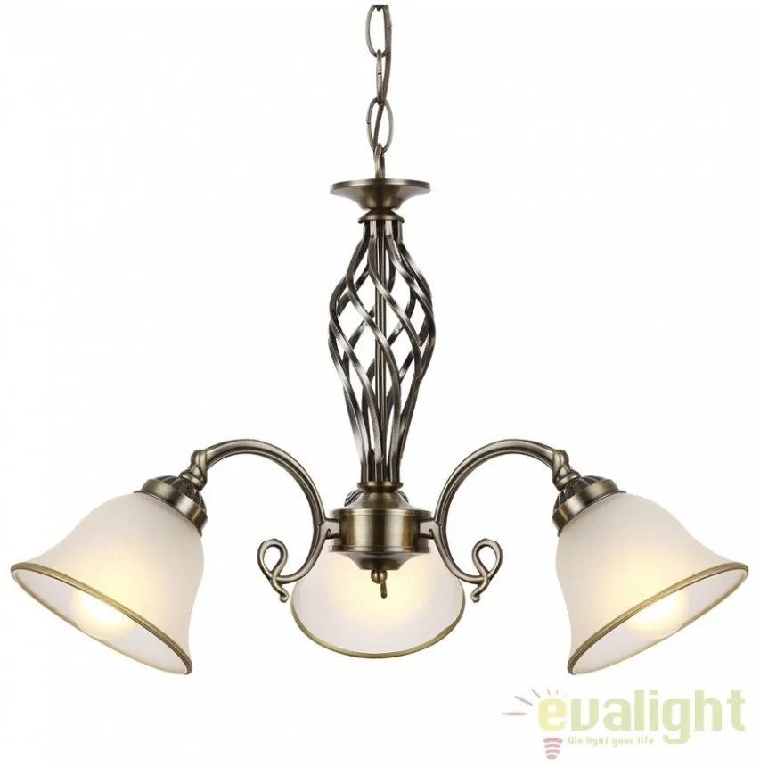 Candelabru clasic cu 3 brate, finisaj brass antique, Odin 60208-3 GL